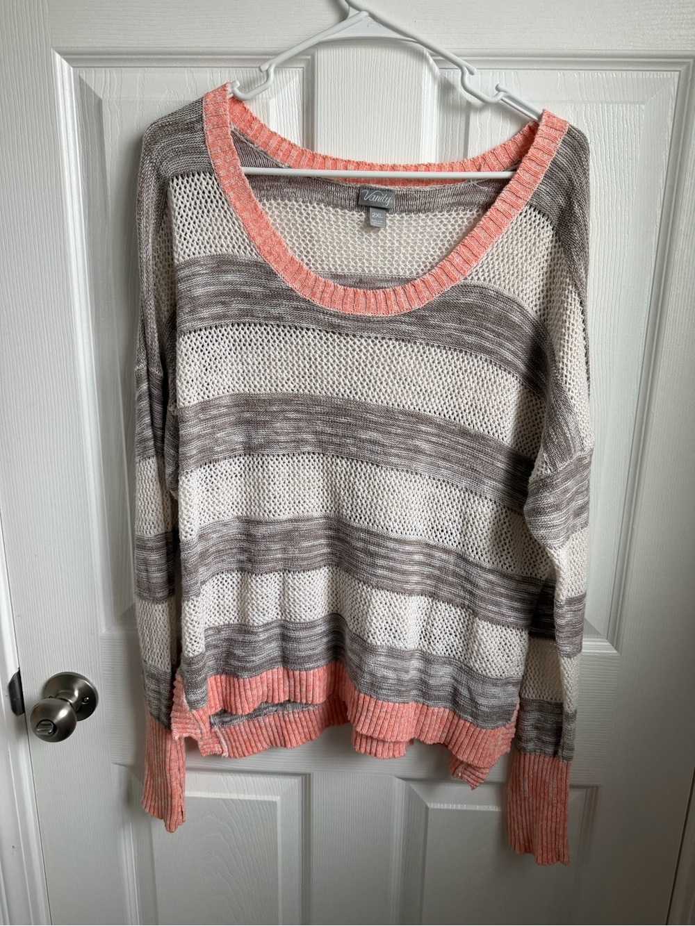 Vanity Striped Open-Knit Sweater